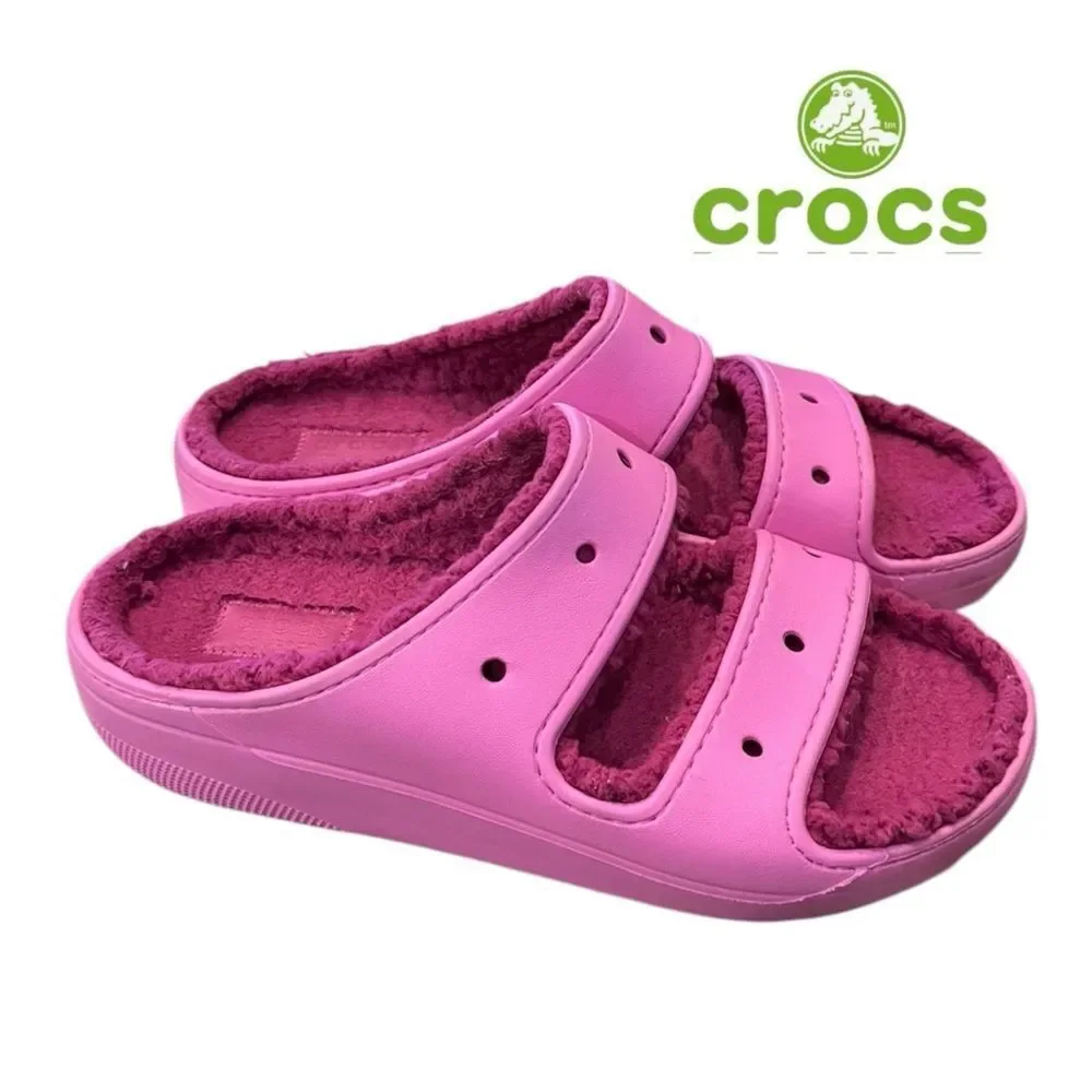Crocs Classic Cozzzy Taffy Pink Unisex Women’s Men’s Sandals 11 9